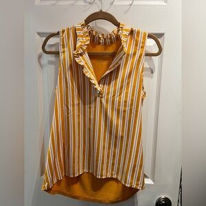 Striped Mustard Sleeveless Top